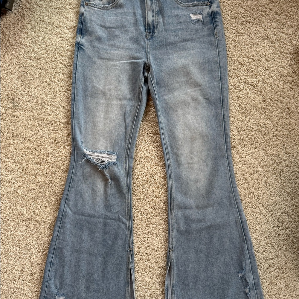 Women's Flare Distressed Blue Rosen Jeans
